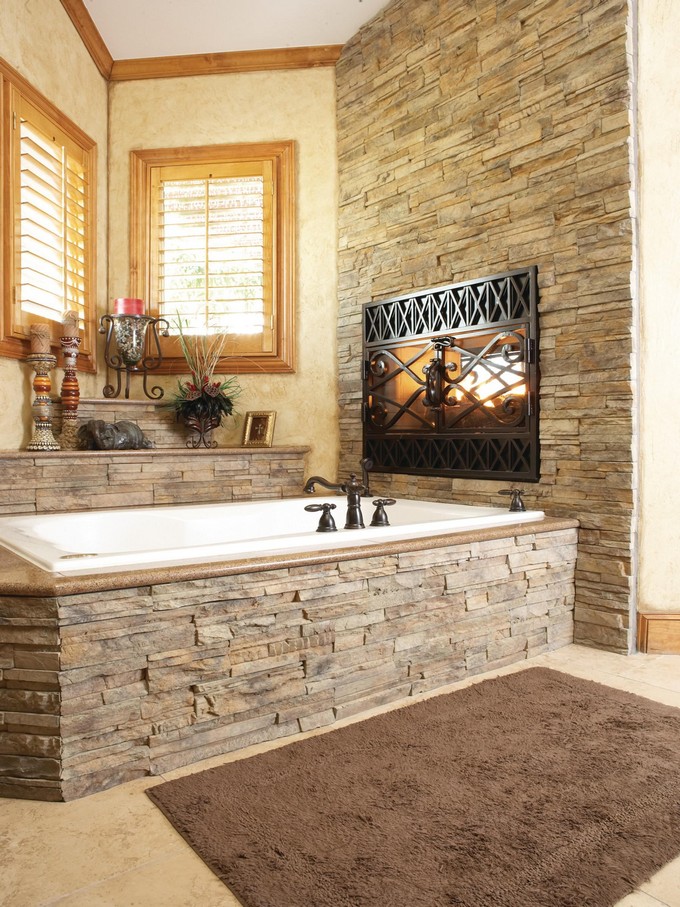 15 Luxury Bathrooms with fireplace