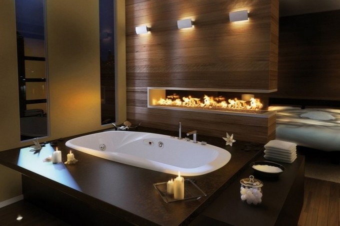 Amazing Luxury Bathrooms with Fireplaces