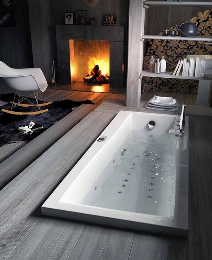 sunken bathtubs for bathroom maison valentina with fireplace