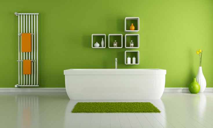 green modern bathroom