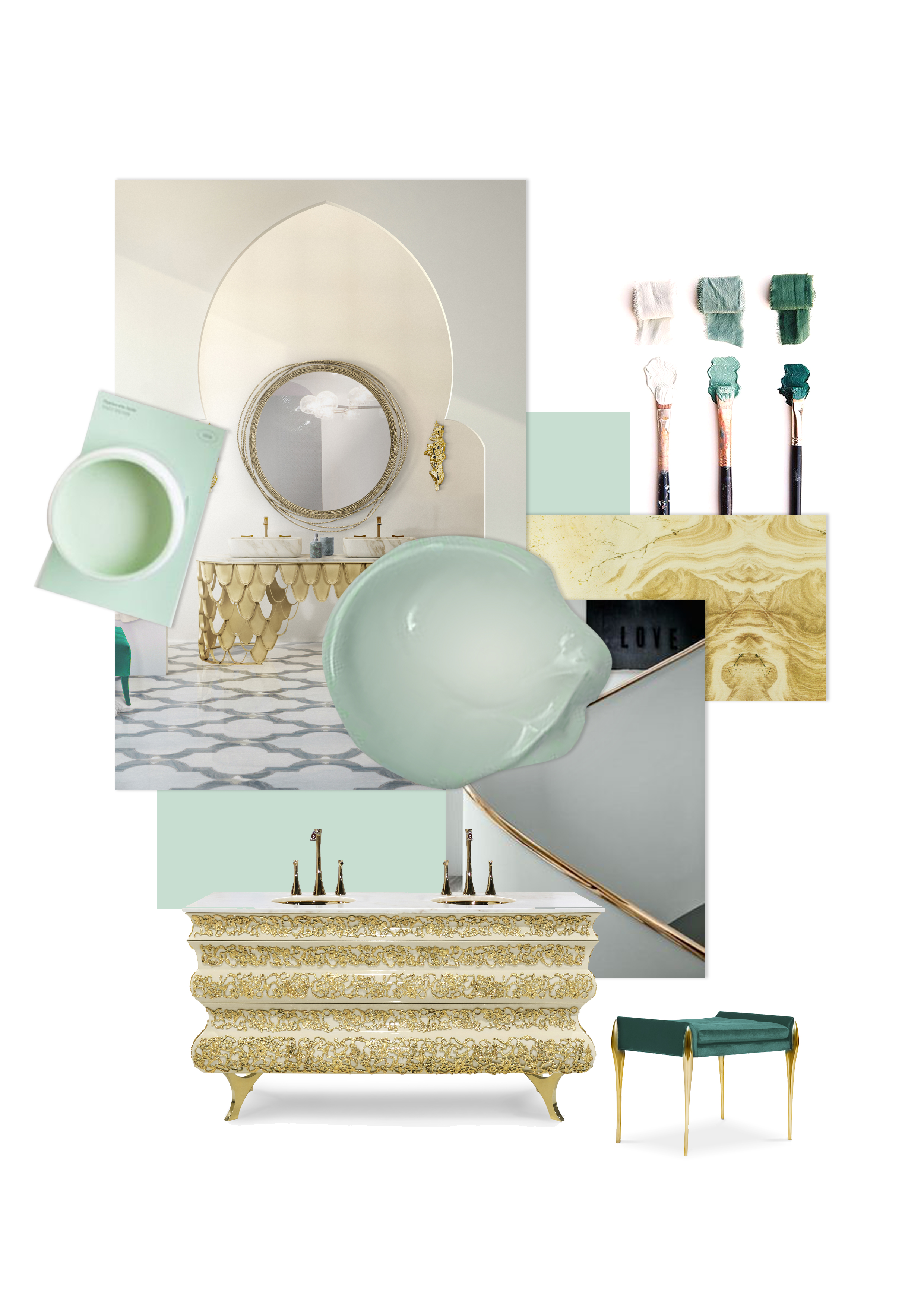 Inspirational and Colorful Moodboards for a Bathroom Makeover